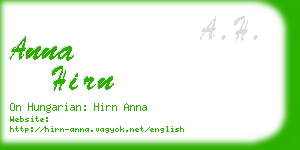 anna hirn business card